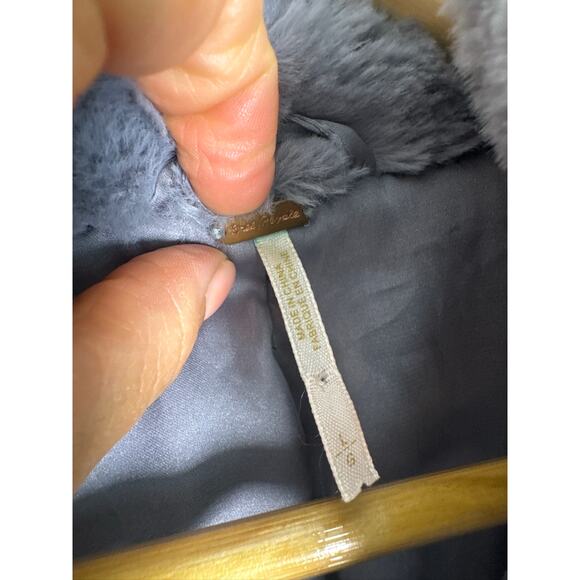 Free People Solid Kate Faux Fur Coat in the Sky in Gray/Blue, Size Large - Picture 4 of 8